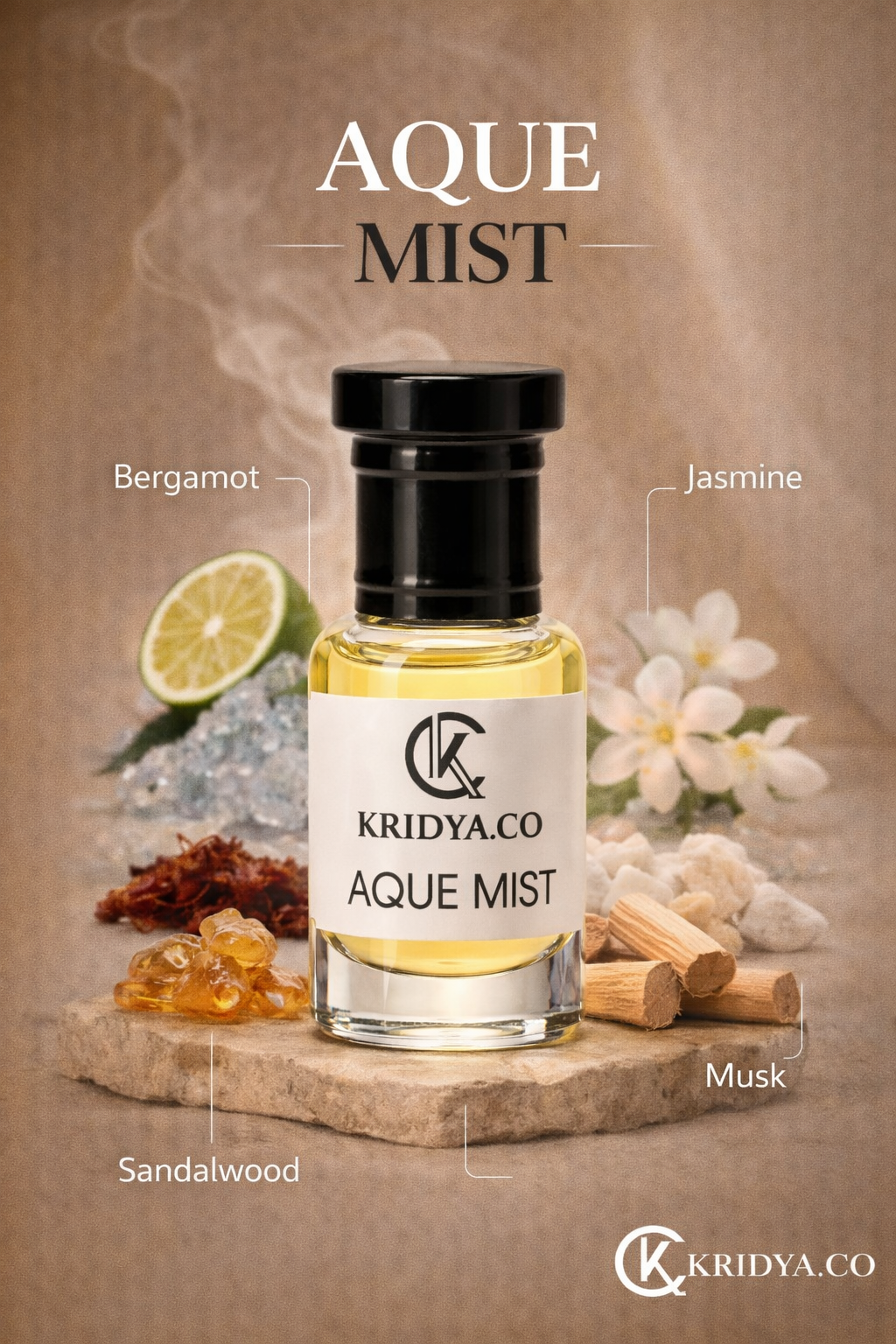 KRIDYA.CO Aque Mist  Attar – Premium Long Lasting Alcohol-Free Perfume Oil
