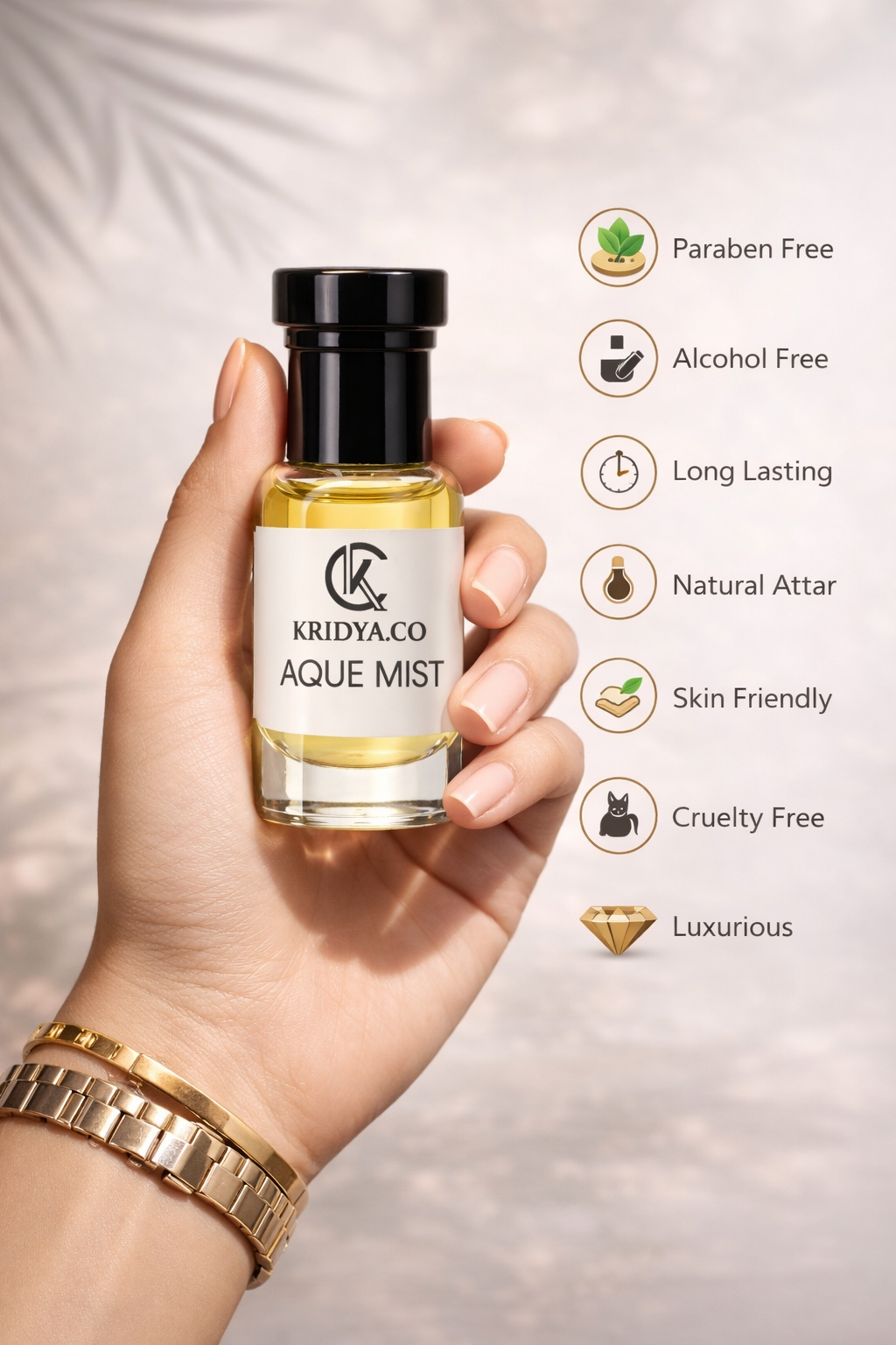 KRIDYA.CO Aque Mist  Attar – Premium Long Lasting Alcohol-Free Perfume Oil