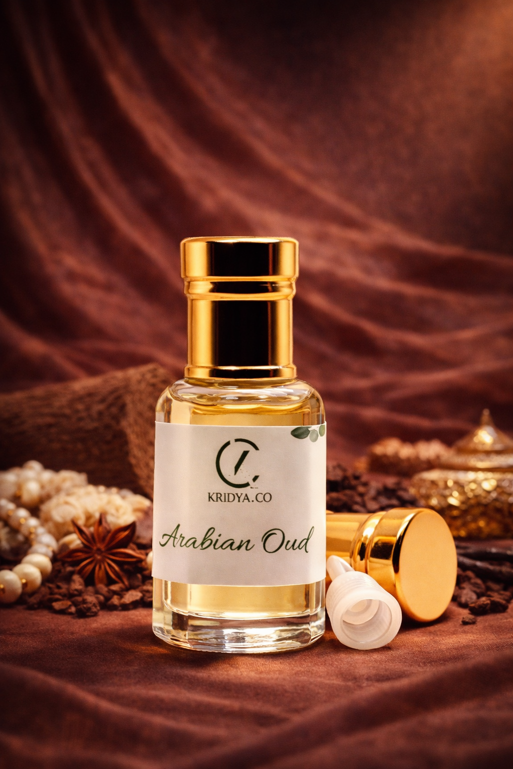 KRIDYA.CO Arabian Oud Attar – Luxury Alcohol-Free Perfume Oil | Rich Woody Perfume Oil