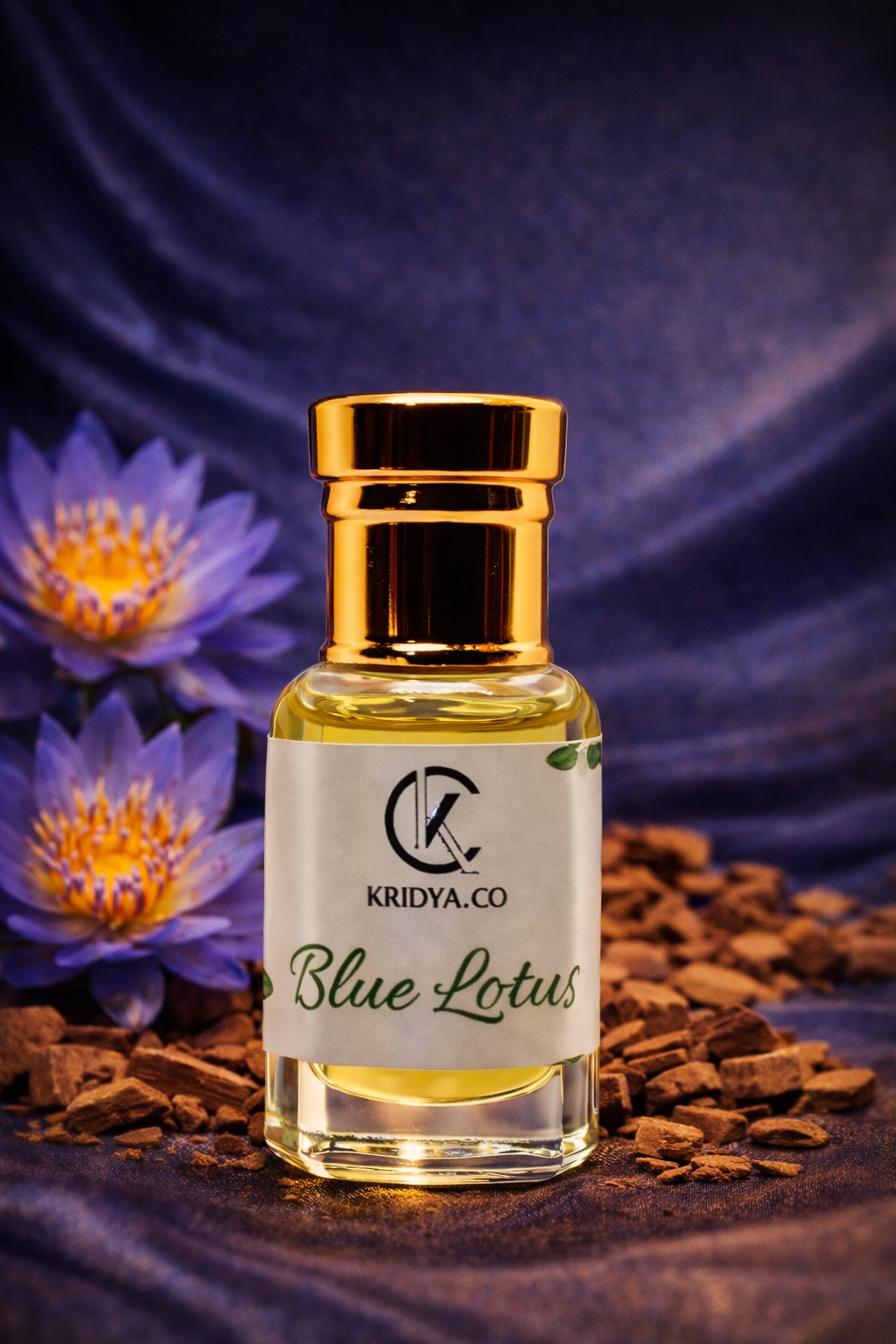 KRIDYA.CO Premium Blue Lotus Attar – Floral Aquatic Perfume Oil