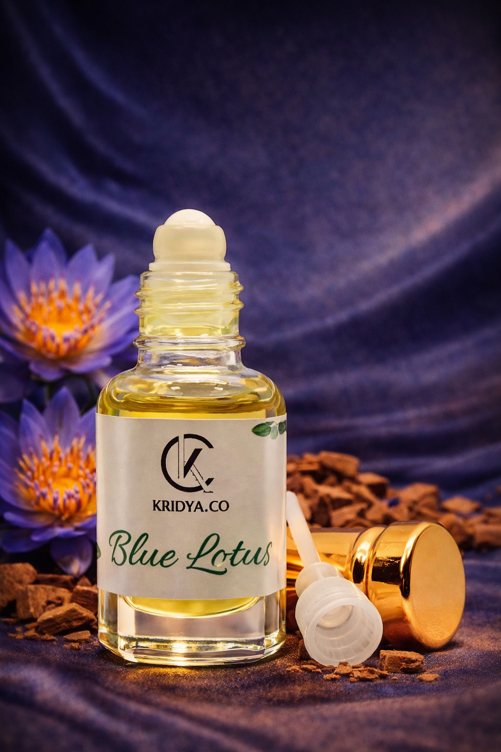KRIDYA.CO Premium Blue Lotus Attar – Floral Aquatic Perfume Oil