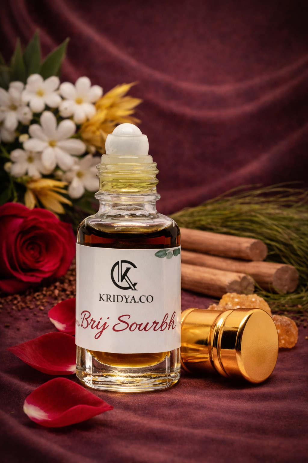 KRIDYA.CO Brij Sourbh Attar – Premium Long Lasting Alcohol-Free Perfume Oil
