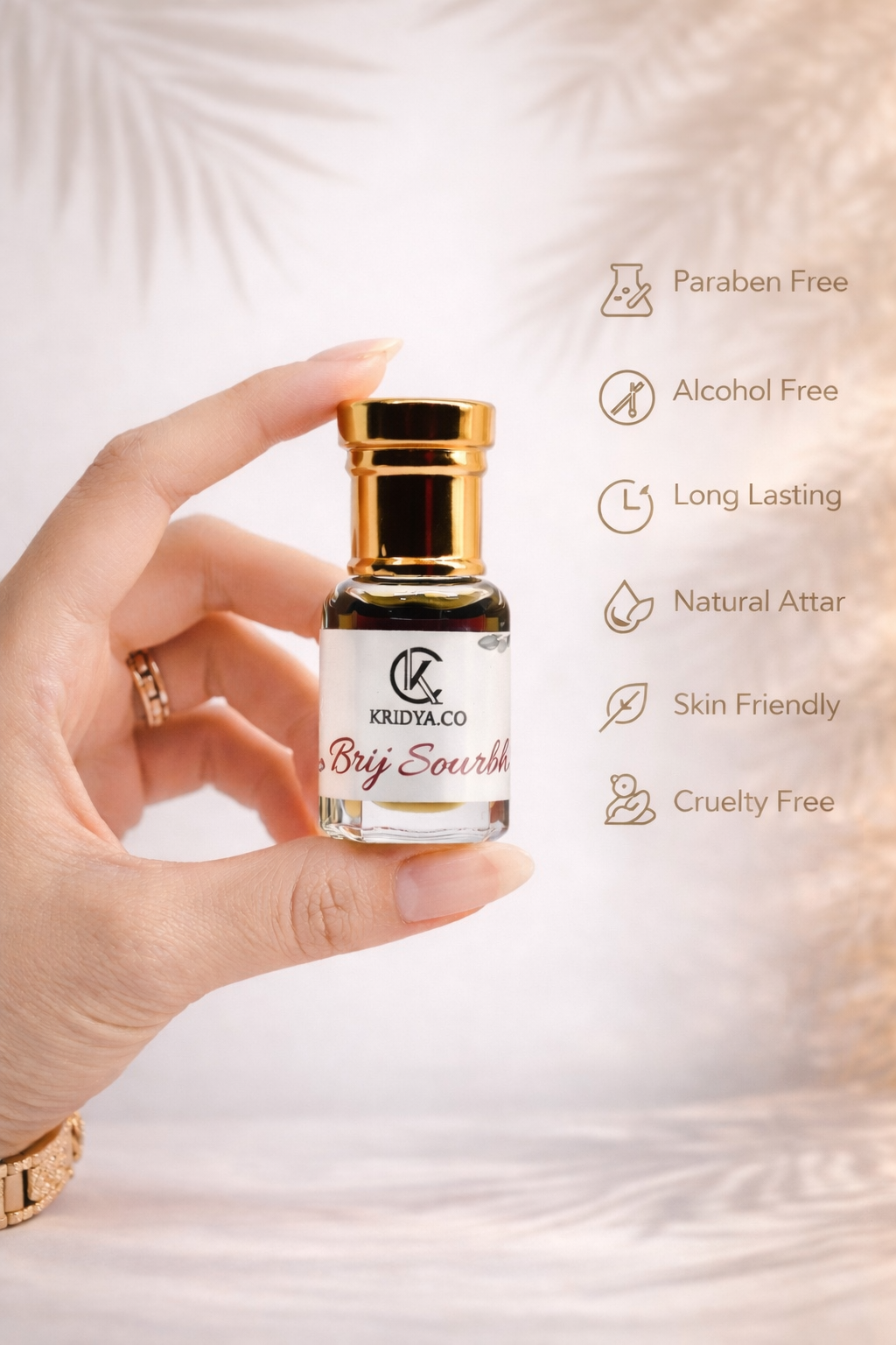 KRIDYA.CO Brij Sourbh Attar – Premium Long Lasting Alcohol-Free Perfume Oil