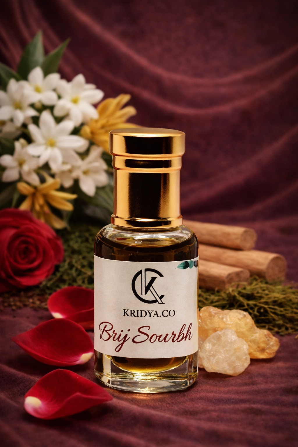 KRIDYA.CO Brij Sourbh Attar – Premium Long Lasting Alcohol-Free Perfume Oil