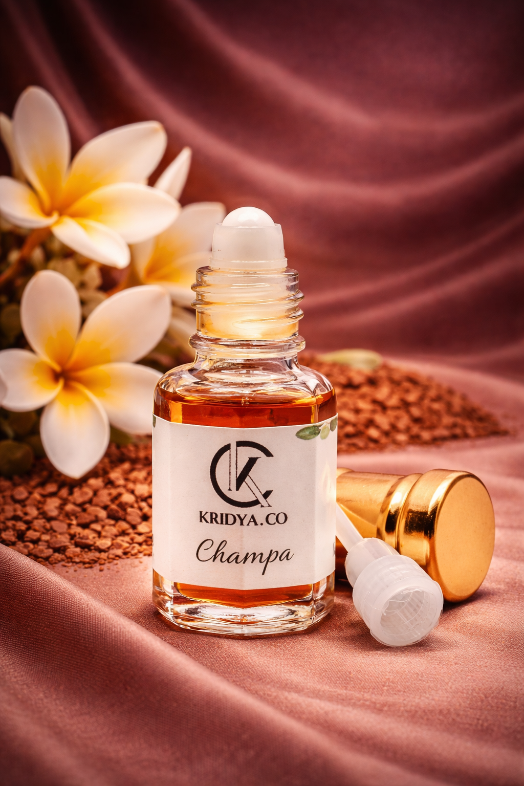 KRIDYA.CO Premium Champa Attar – Exotic Floral Perfume Oil | Alcohol-Free Perfume Oil