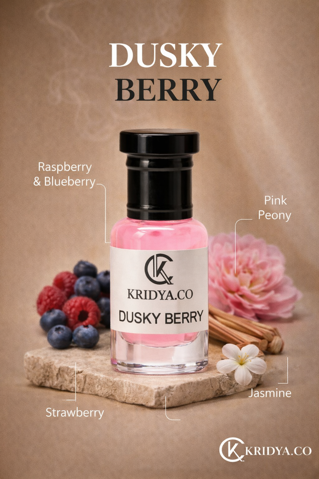 KRIDYA.CO Dusky Berry Attar – Premium Long Lasting Alcohol-Free Perfume Oil