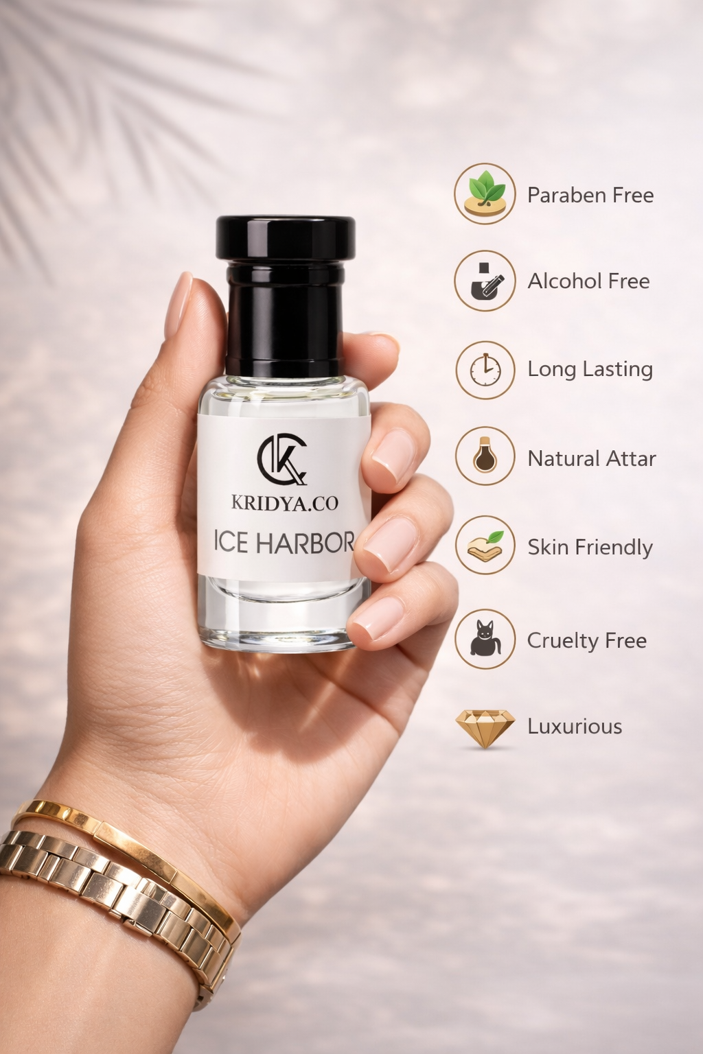 KRIDYA.CO Ice Harbor Attar – Premium Long Lasting Alcohol-Free Perfume Oil