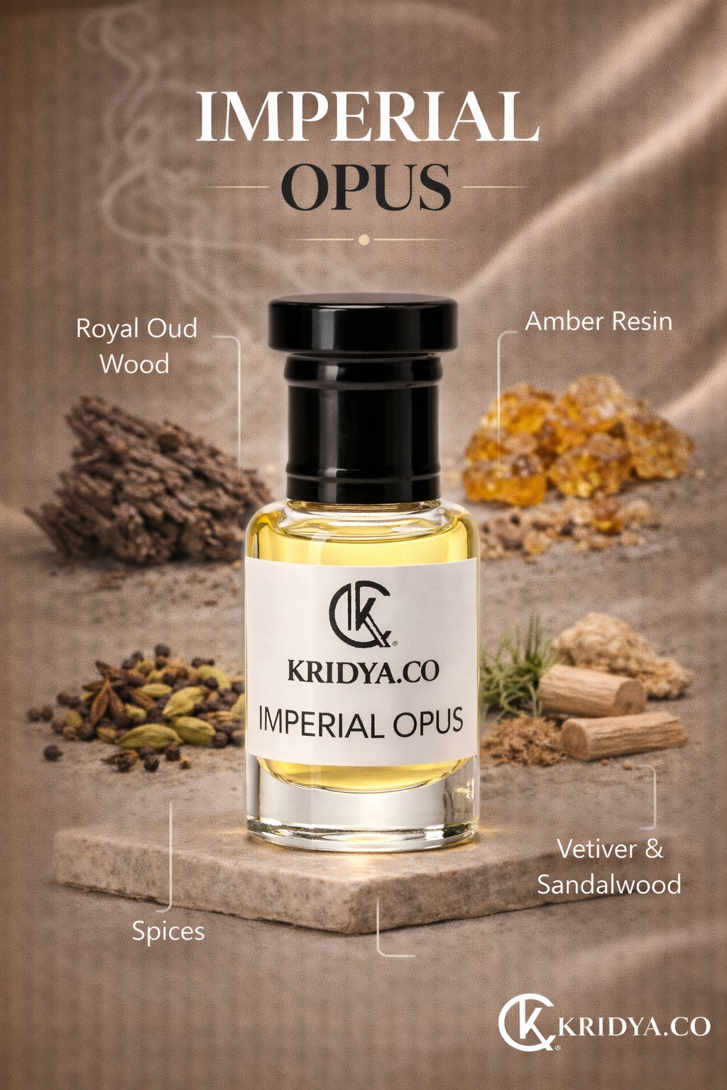 KRIDYA.CO Imperial Opus Attar – Premium Alcohol-Free Fragrance