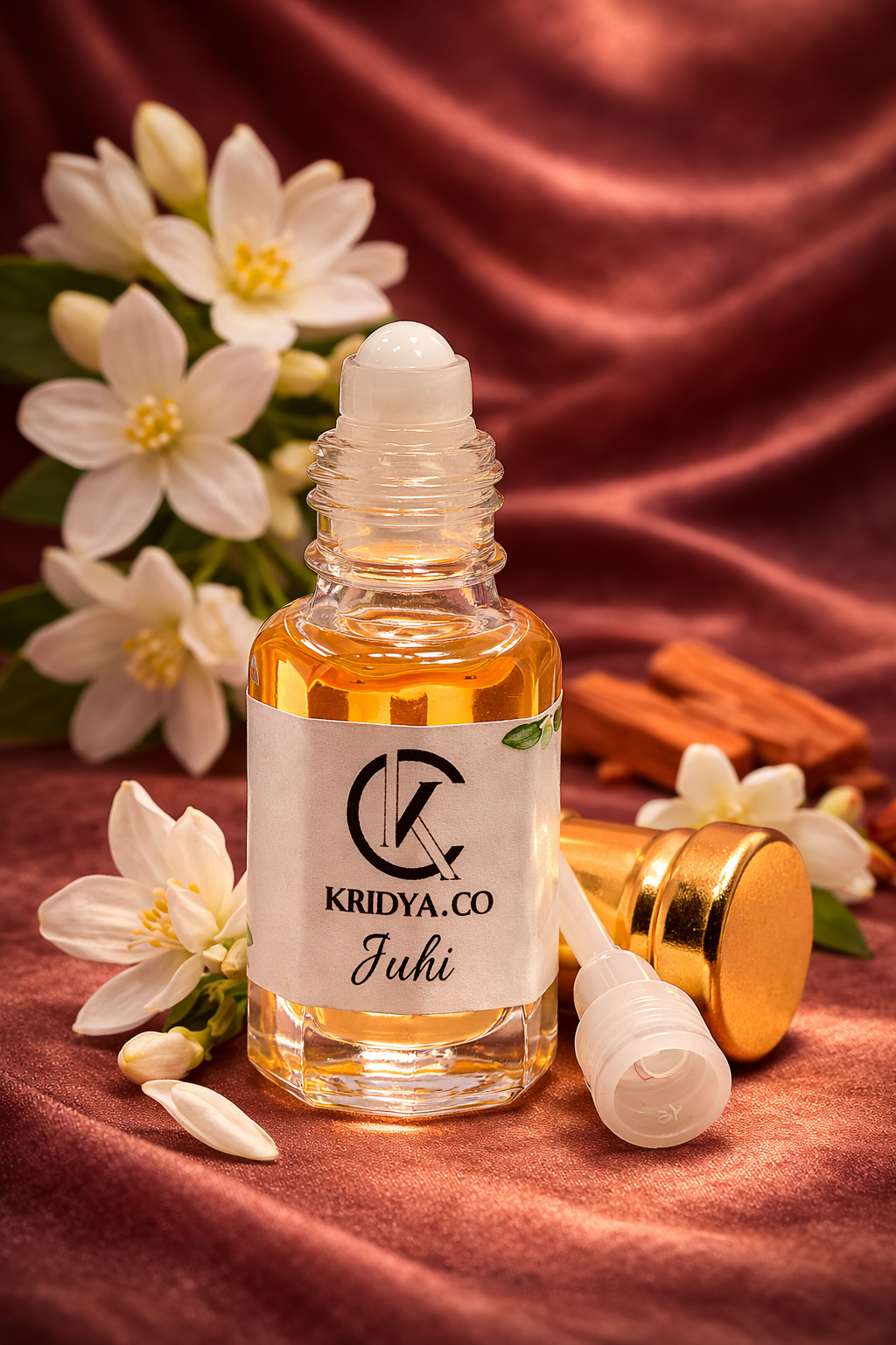 KRIDYA.CO Juhi Attar – Premium Long Lasting Alcohol-Free Perfume Oil | White Floral Perfume Oil