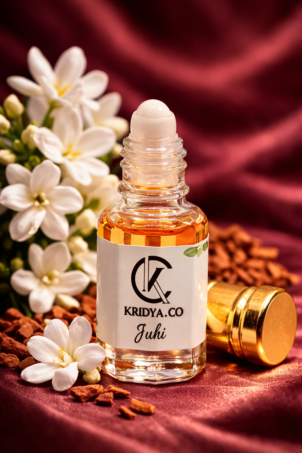 KRIDYA.CO Juhi Attar – Premium Long Lasting Alcohol-Free Perfume Oil | White Floral Perfume Oil