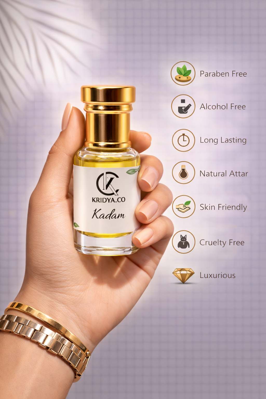 KRIDYA.CO Kadam Attar – Premium Long Lasting Alcohol-Free Perfume Oil