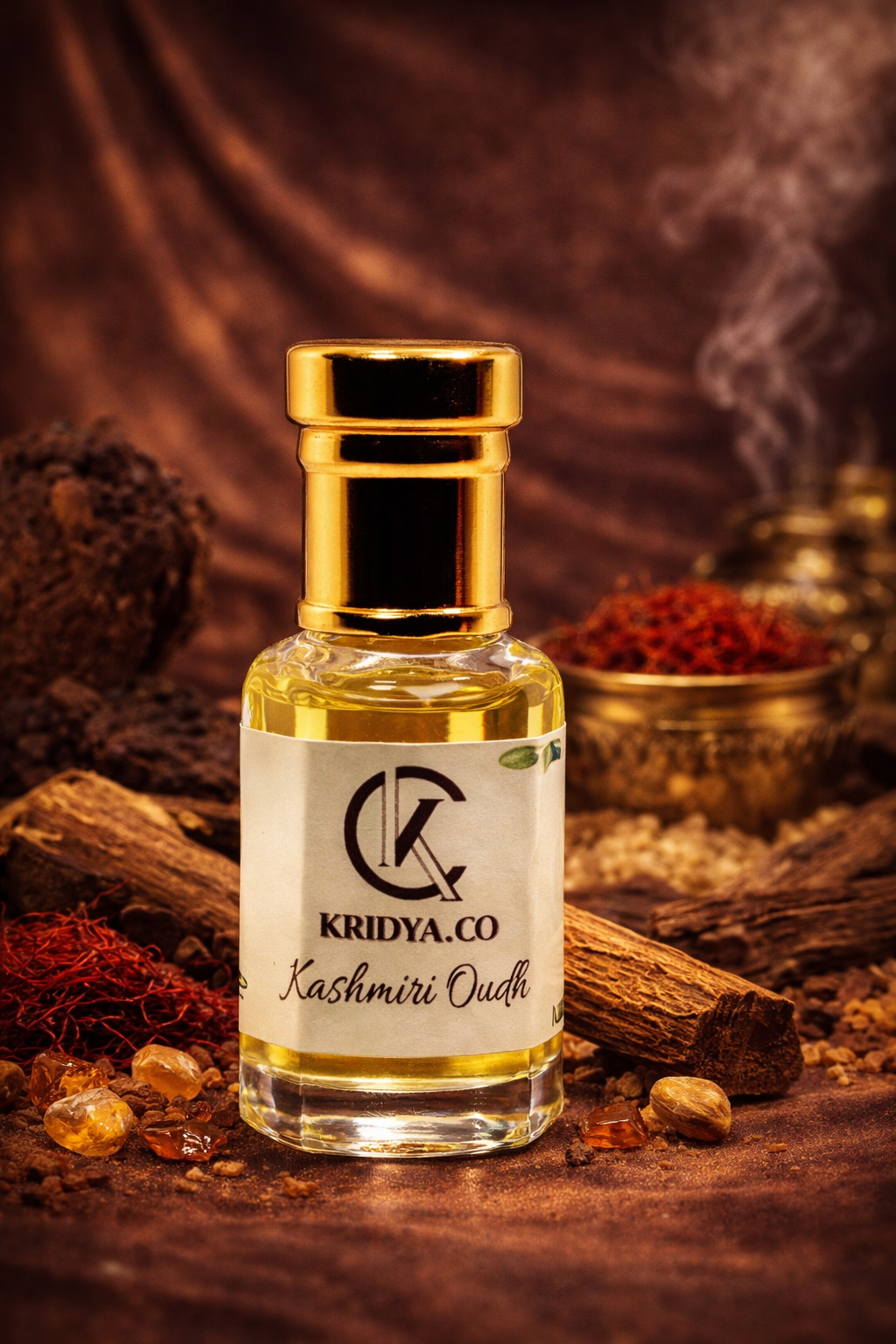 KRIDYA.CO Premium Kashmiri Oudh Attar – Luxury Woody Perfume Oil