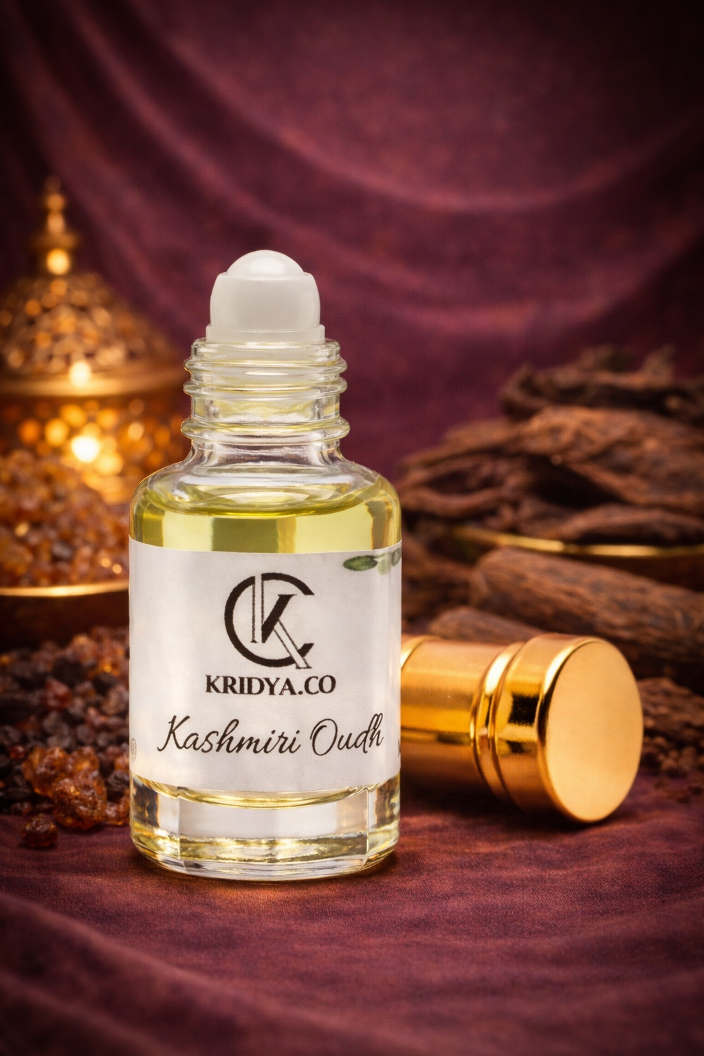 KRIDYA.CO Premium Kashmiri Oudh Attar – Luxury Woody Perfume Oil