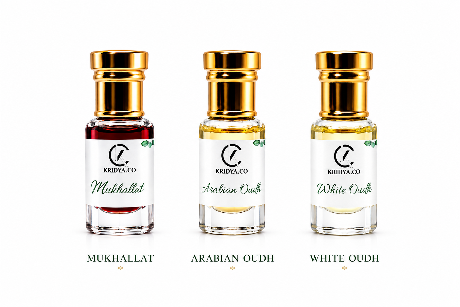 KRIDYA.CO Luxury Oud Attar Combo – 3 x 3ml