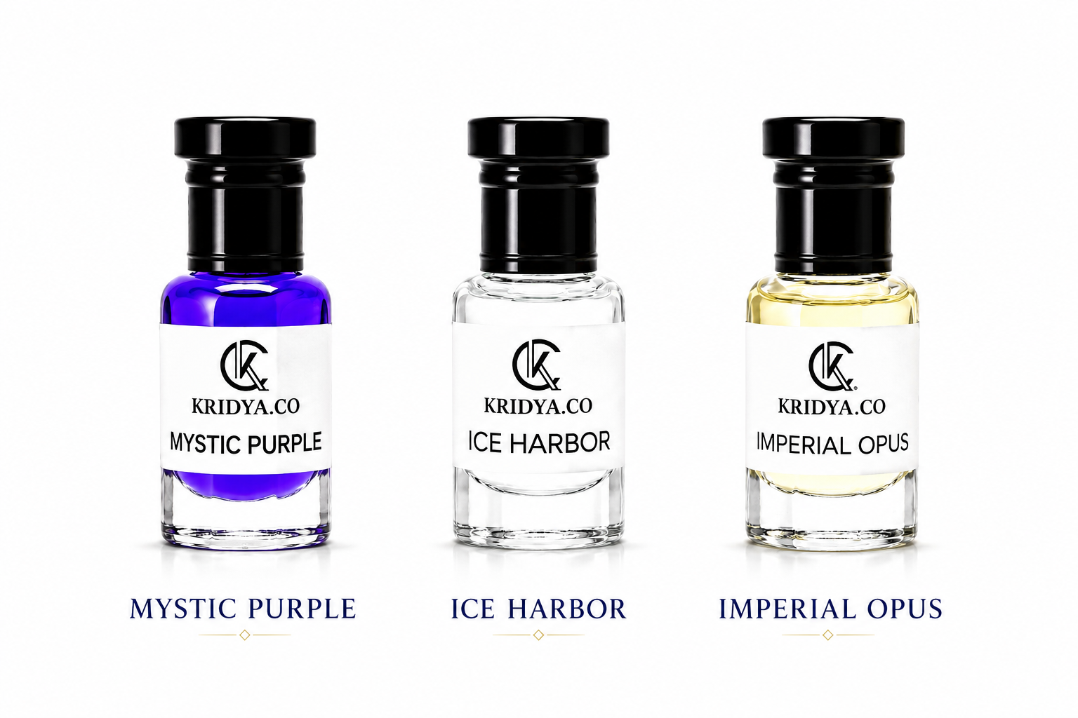 KRIDYA.CO Signature Fragrance Attar Collection ,Alcohol-Free Perfume Oil combo 3 x 3ml