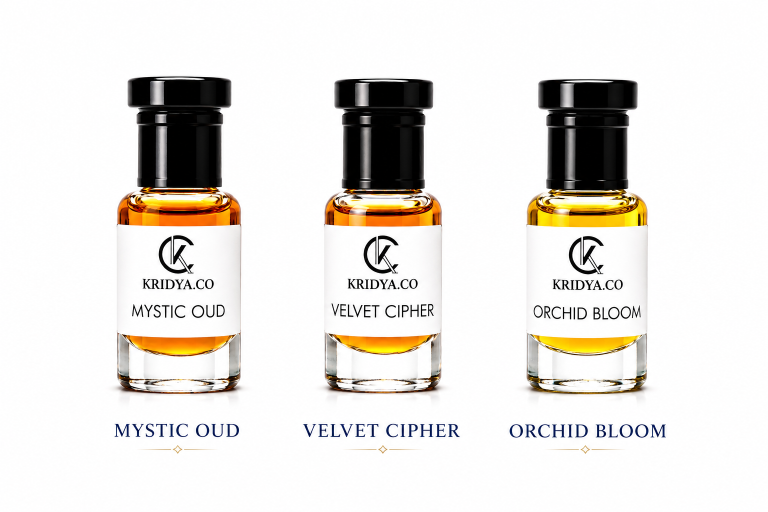 KRIDYA.CO Premium Attar Combo Set Unisex- 3 x 3ml