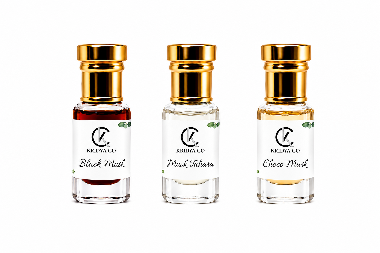 KRIDYA.CO Luxury Musk Attar Collection –3 x 3ml