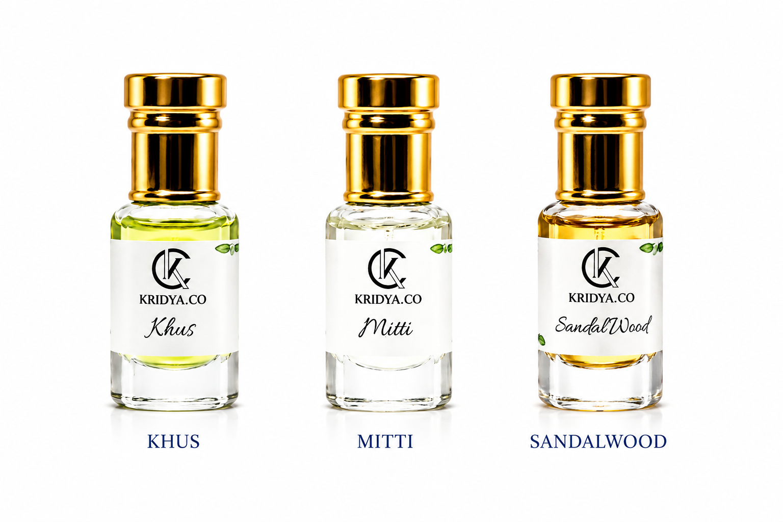 KRIDYA.CO Heritage Attar Combo Set - 3 x 3ml