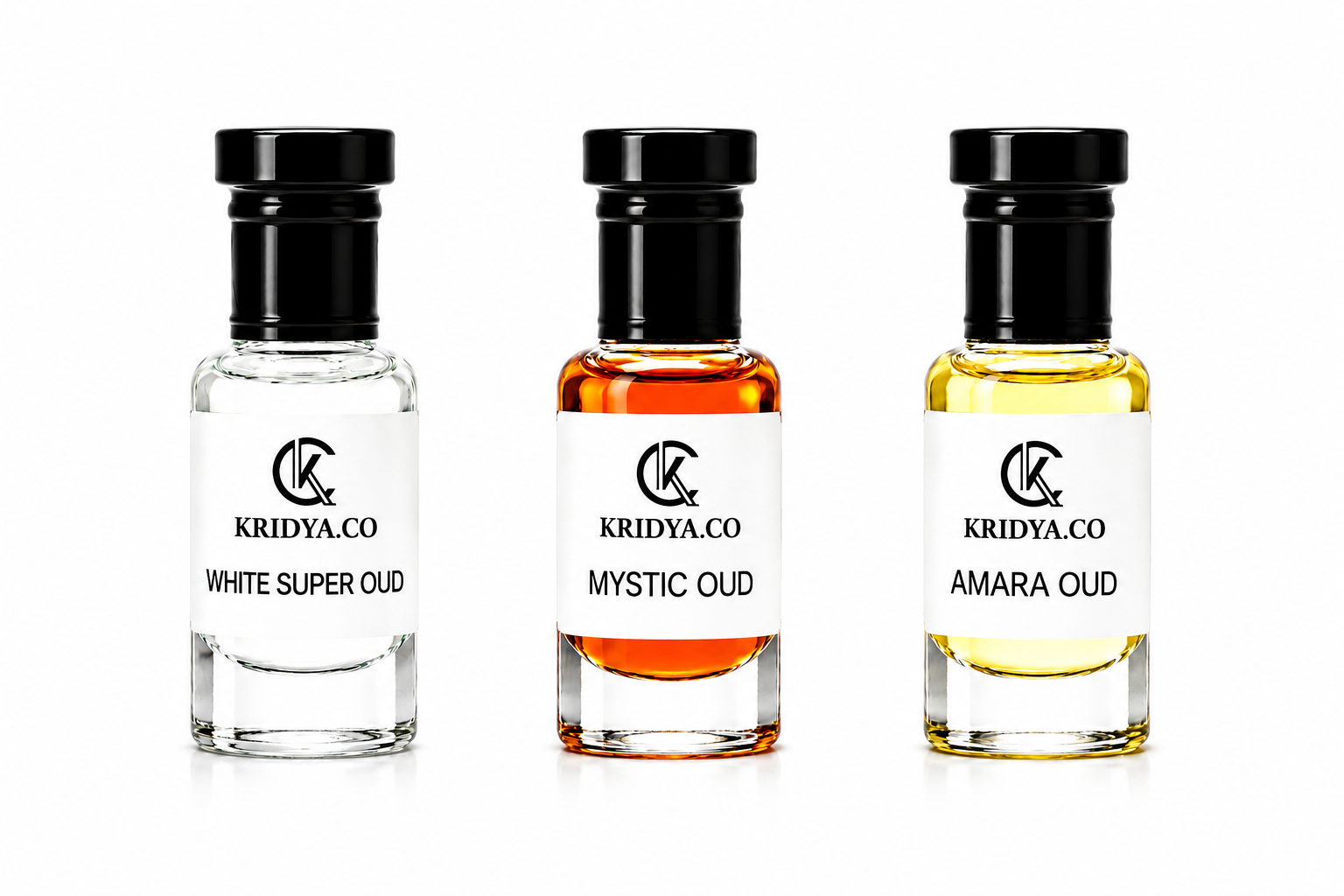 KRIDYA.CO Luxury Oud Attar Collection – 3 x 3ml
