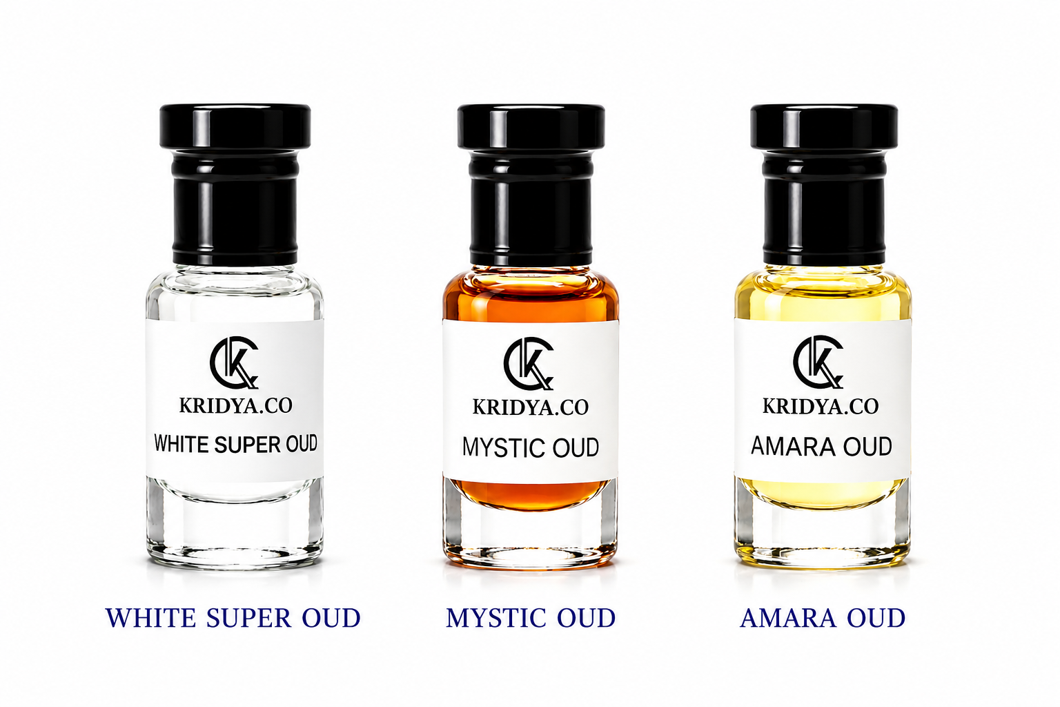 KRIDYA.CO Luxury Oud Attar Collection – 3 x 3ml