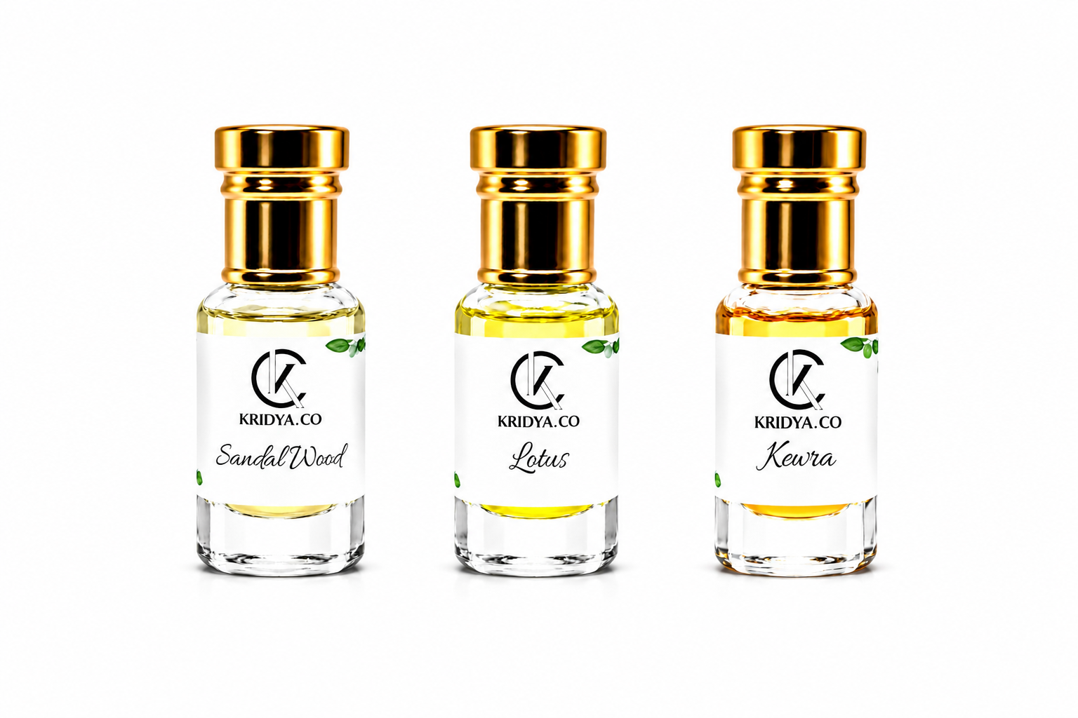 KRIDYA.CO Traditional Floral & Woody Attar Combo Set -3 x 3ml