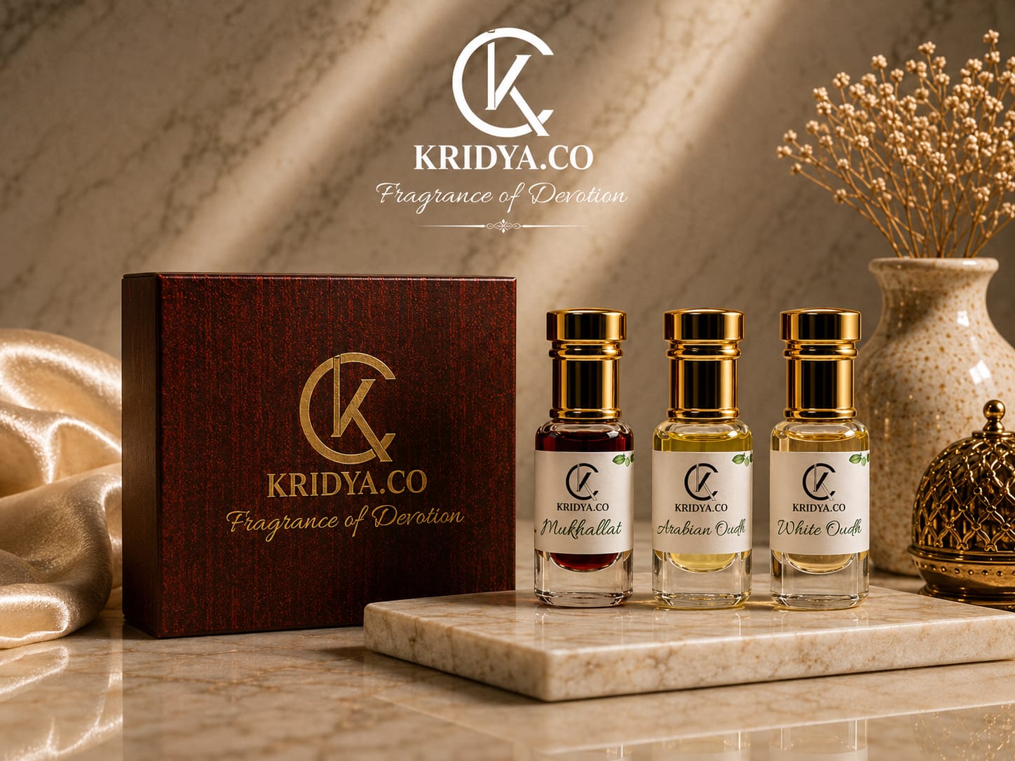 KRIDYA.CO Luxury Oud Attar Combo – 3 x 3ml