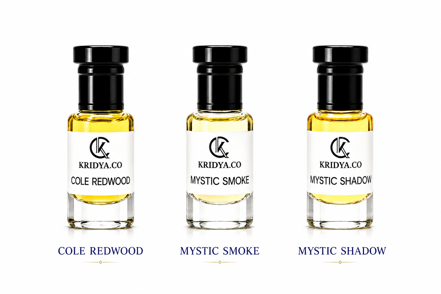 KRIDYA.CO Luxury Woody & Smoky Attar Collection Combo -  3 x 3ml