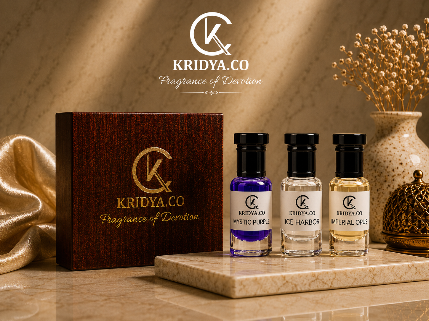 KRIDYA.CO Signature Fragrance Attar Collection ,Alcohol-Free Perfume Oil combo 3 x 3ml