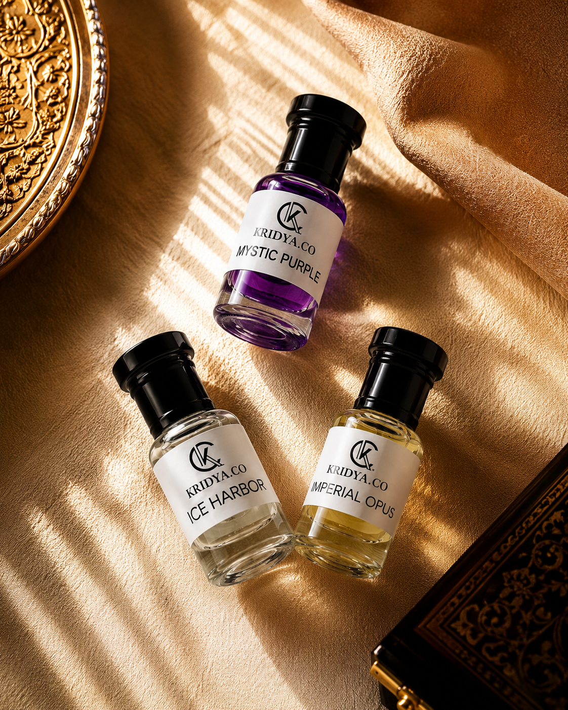 KRIDYA.CO Signature Fragrance Attar Collection ,Alcohol-Free Perfume Oil combo 3 x 3ml