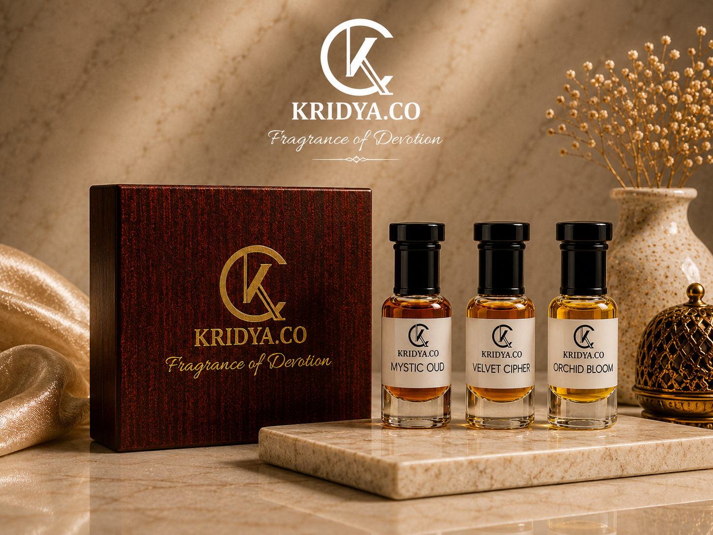 KRIDYA.CO Premium Attar Combo Set Unisex- 3 x 3ml