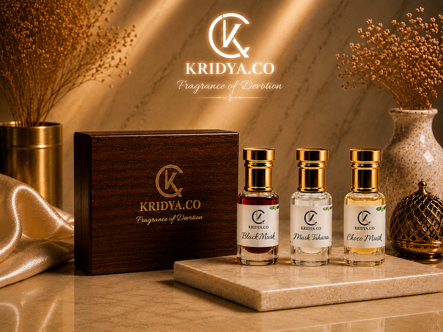 KRIDYA.CO Luxury Musk Attar Collection –3 x 3ml