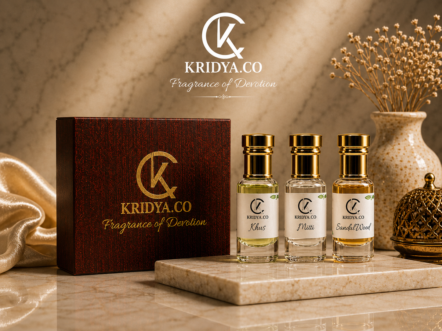 KRIDYA.CO Heritage Attar Combo Set - 3 x 3ml