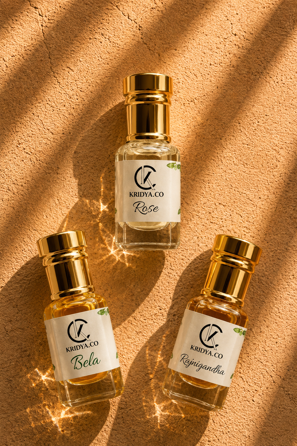KRIDYA.CO Classic Indian Floral Attar Combo- 3 Attar x 3 ml