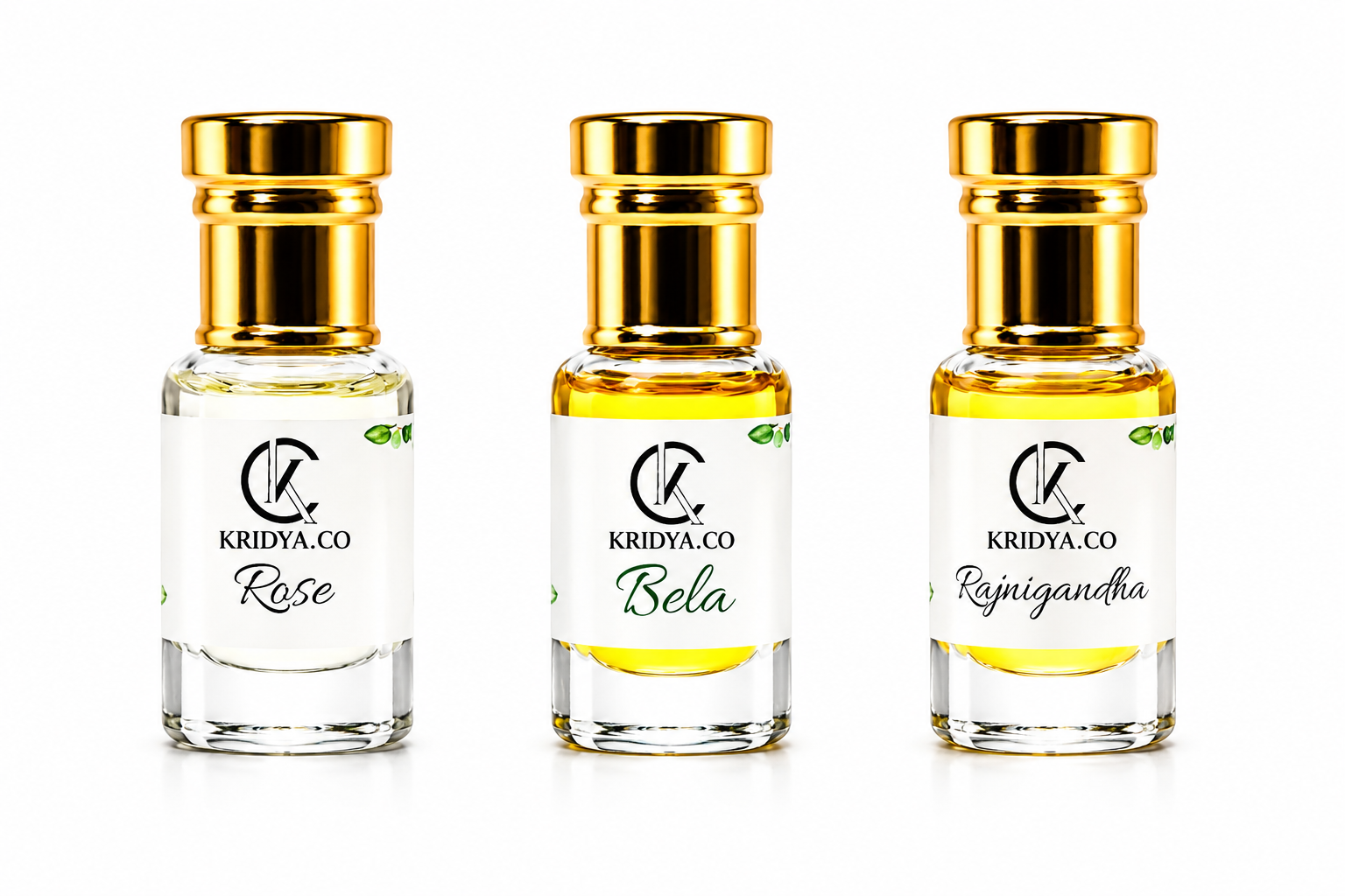 KRIDYA.CO Classic Indian Floral Attar Combo- 3 Attar x 3 ml