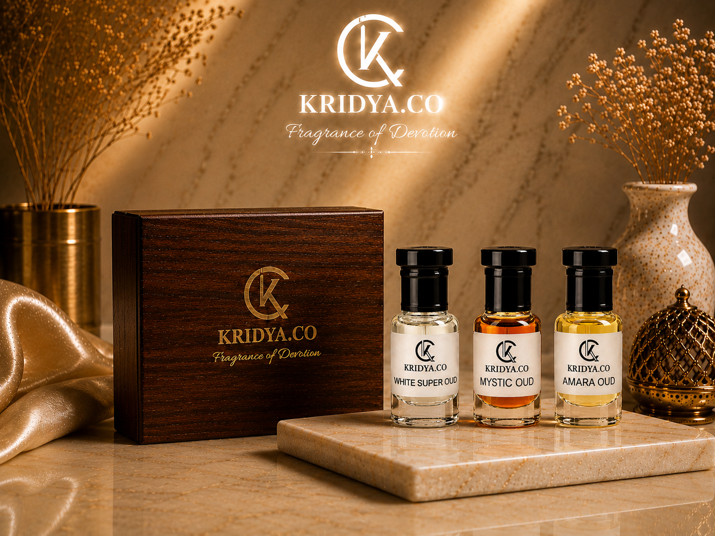 KRIDYA.CO Luxury Oud Attar Collection – 3 x 3ml