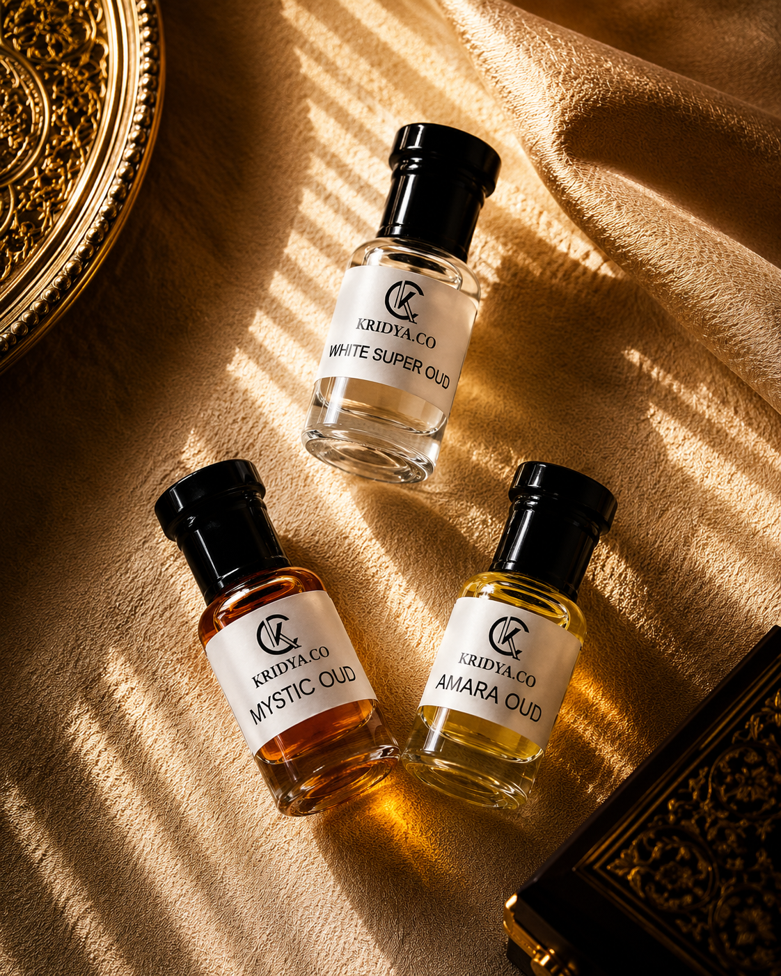 KRIDYA.CO Luxury Oud Attar Collection – 3 x 3ml
