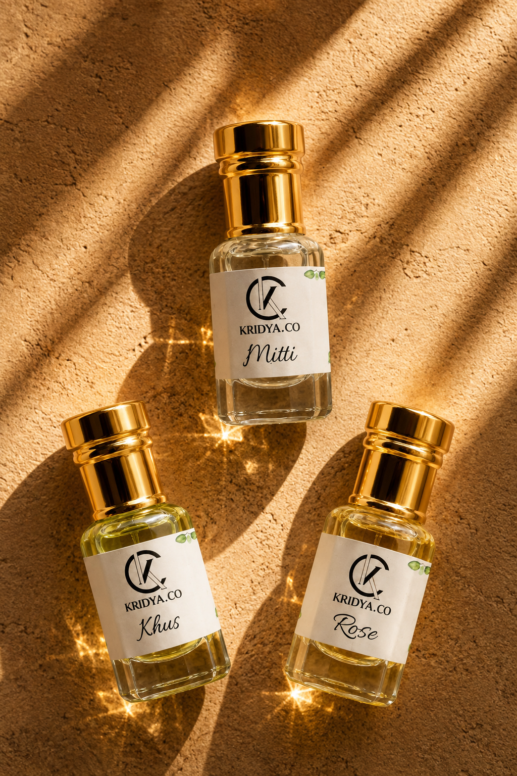 KRIDYA.CO Heritage Attar Combo ,Mitti,Khus & Rose-3 x 3ml