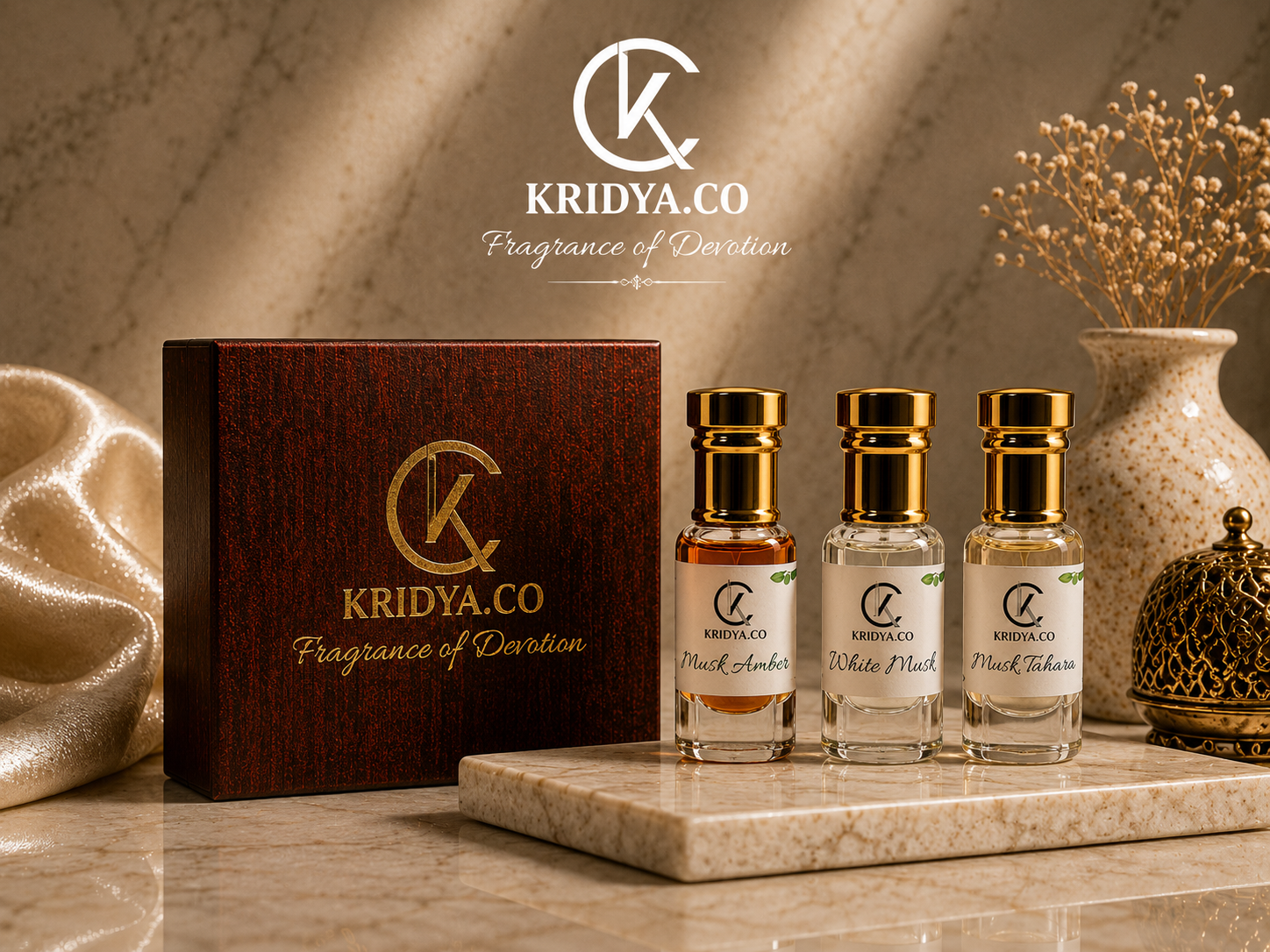 KRIDYA.CO Premium Musk Attar Combo Set Unisex - 3 x 3ml