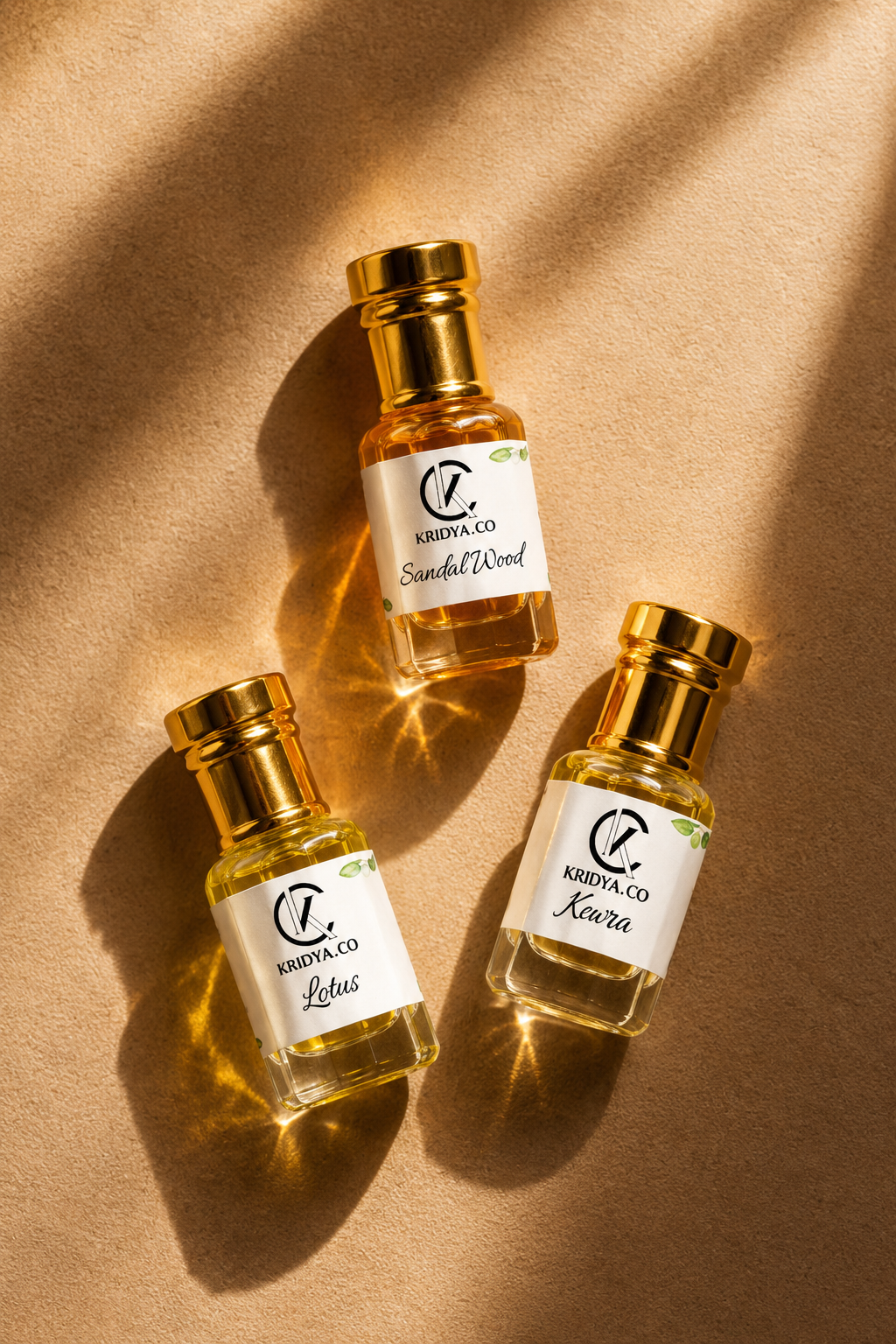 KRIDYA.CO Traditional Floral & Woody Attar Combo Set -3 x 3ml