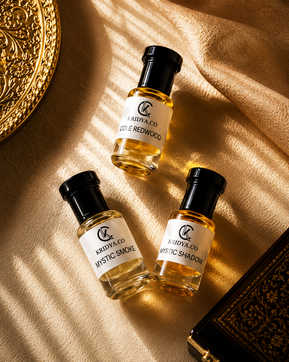 KRIDYA.CO Luxury Woody & Smoky Attar Collection Combo -  3 x 3ml