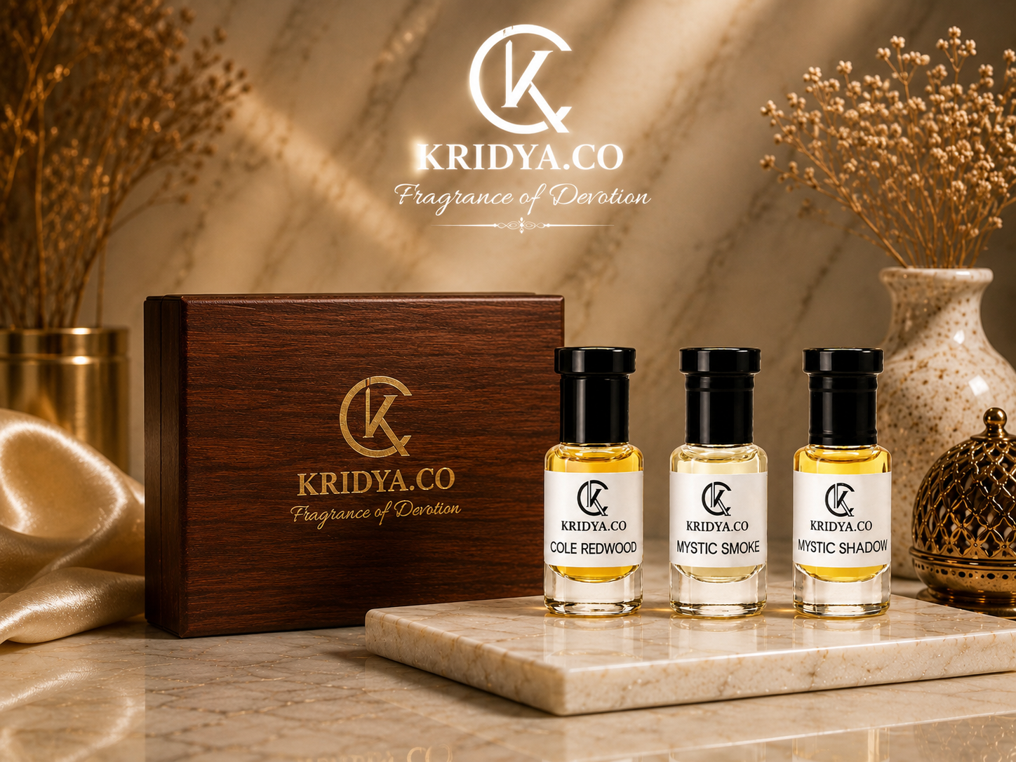 KRIDYA.CO Luxury Woody & Smoky Attar Collection Combo -  3 x 3ml