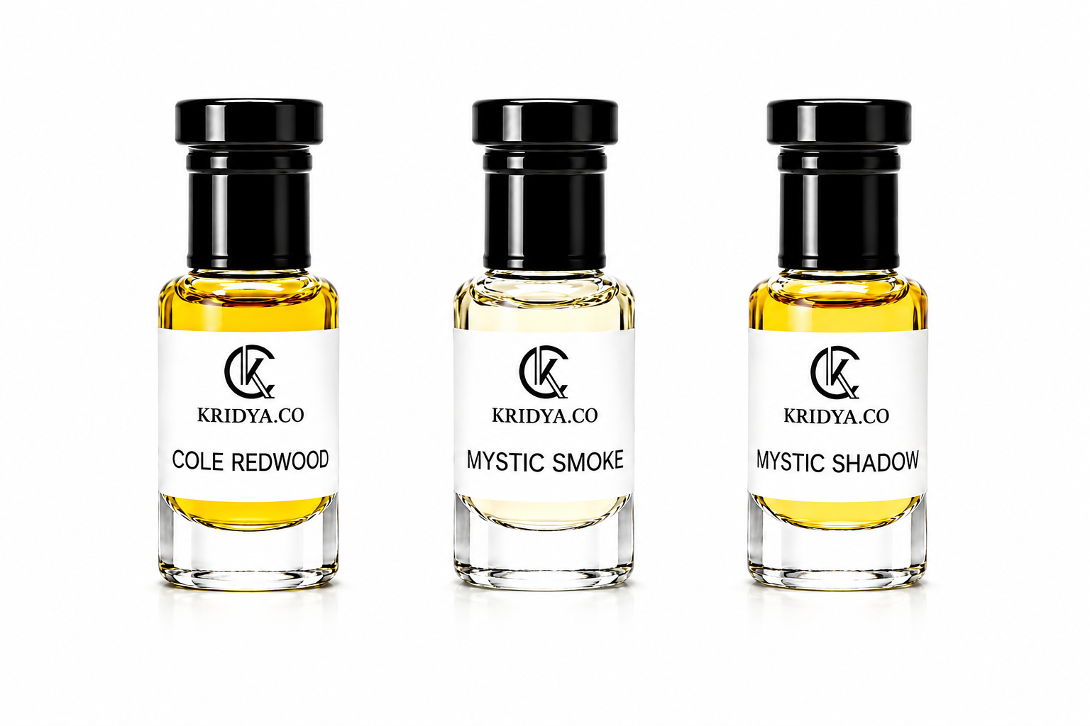KRIDYA.CO Luxury Woody & Smoky Attar Collection Combo -  3 x 3ml