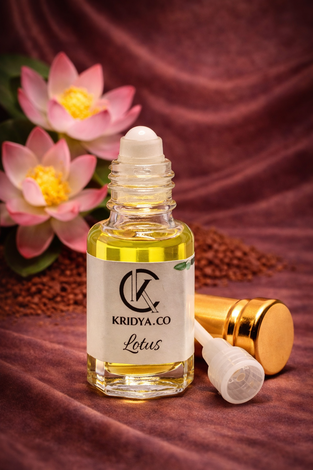 KRIDYA.CO Lotus Attar – Premium Long Lasting Alcohol-Free Perfume Oil