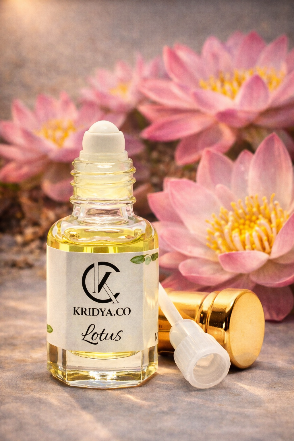 KRIDYA.CO Lotus Attar – Premium Long Lasting Alcohol-Free Perfume Oil