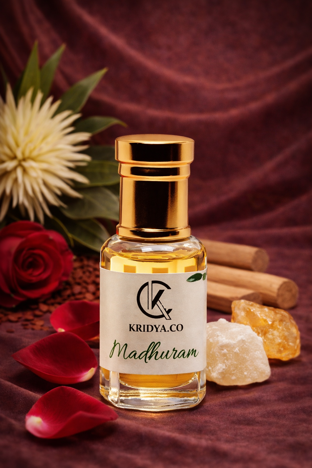 KRIDYA.CO Brij Madhuri Attar – Luxury Floral Oriental Perfume Oil | Premium Alcohol-Free Perfume Oil