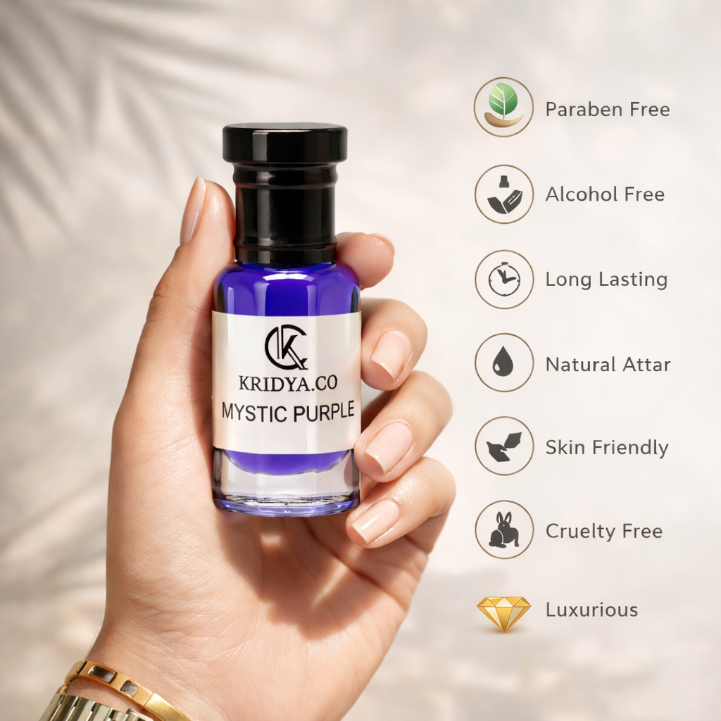 KRIDYA.CO Premium Purple Attar – Rich Woody Oriental Alcohol-Free | Fragrance Luxury Perfume Oil