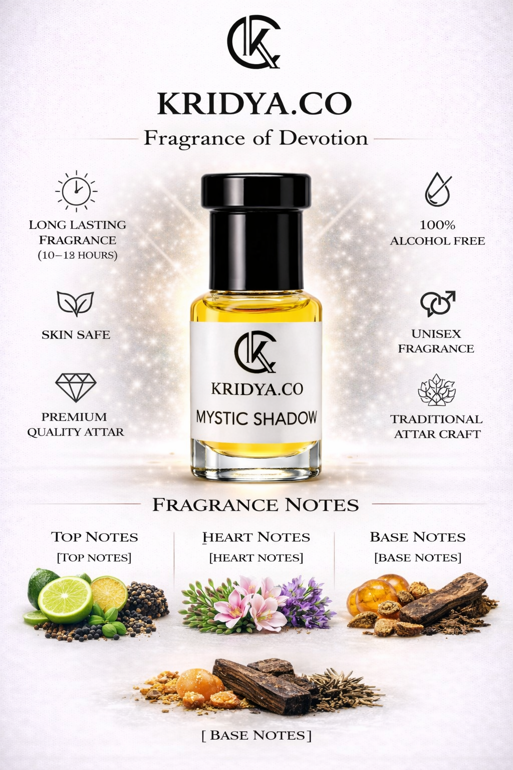 KRIDYA.CO Premium  Golden Sultan Attar – Luxury Oriental Perfume Oil