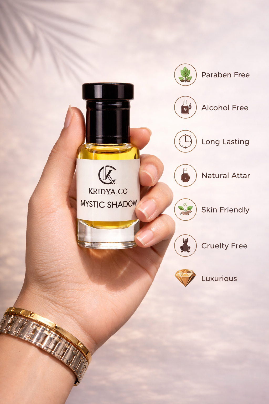 KRIDYA.CO Mystic Shadow Attar – Luxury Woody Oriental Fragrance