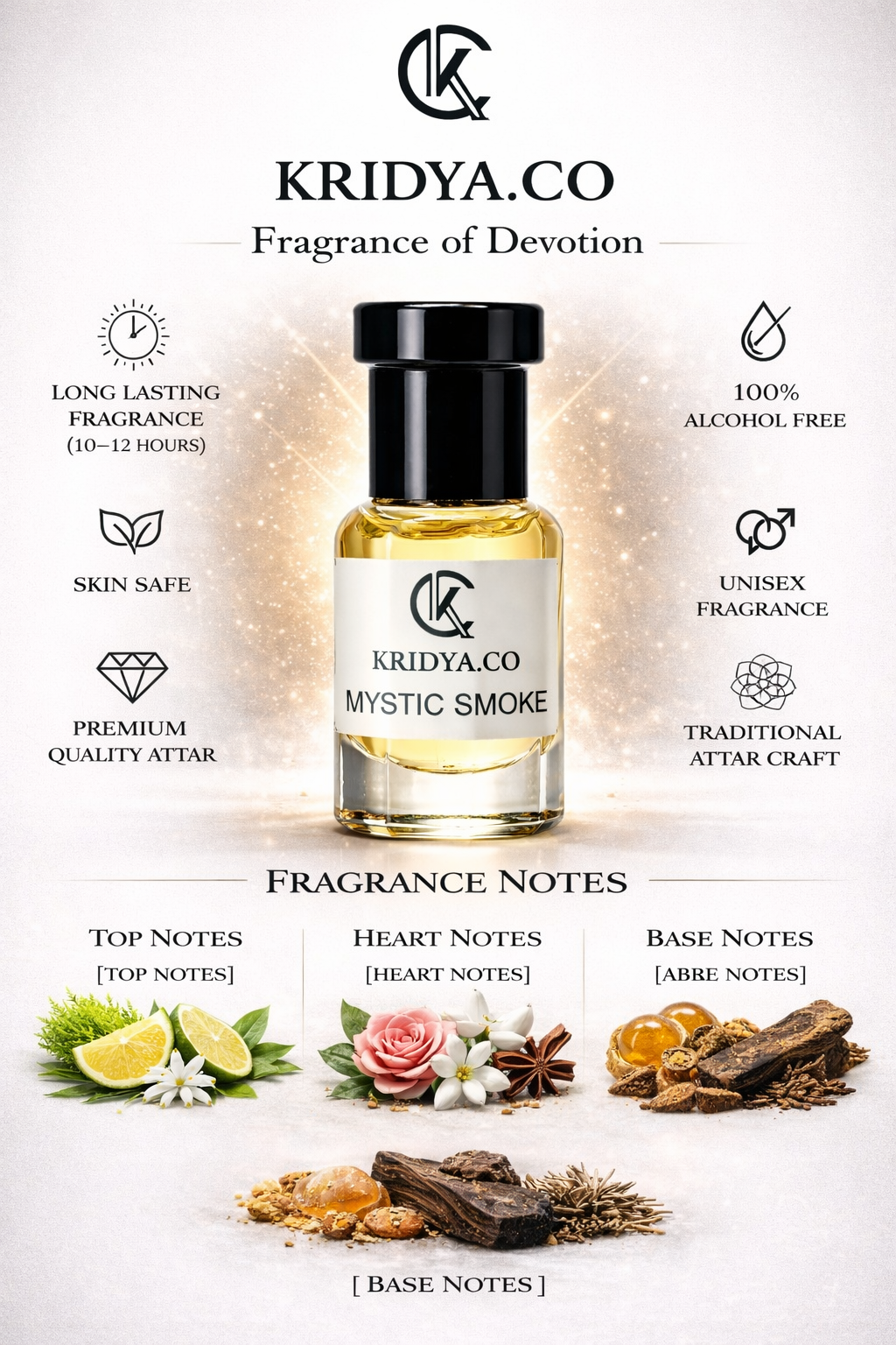 KRIDYA.CO Mystic Shadow Attar – Luxury Woody Oriental Fragrance