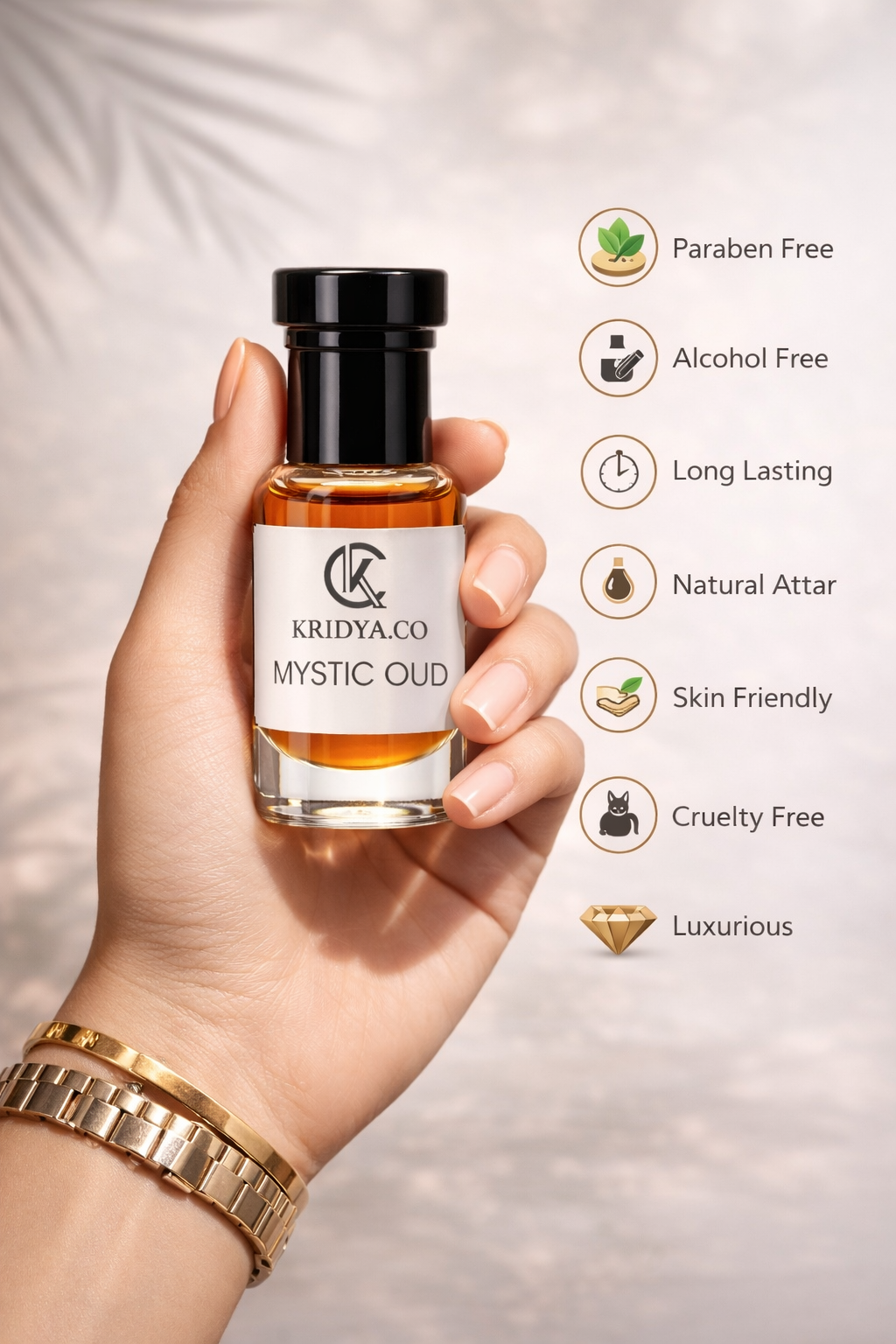 KRIDYA.CO Premium Mystic Oud Attar – Luxury Oriental Perfume Oil